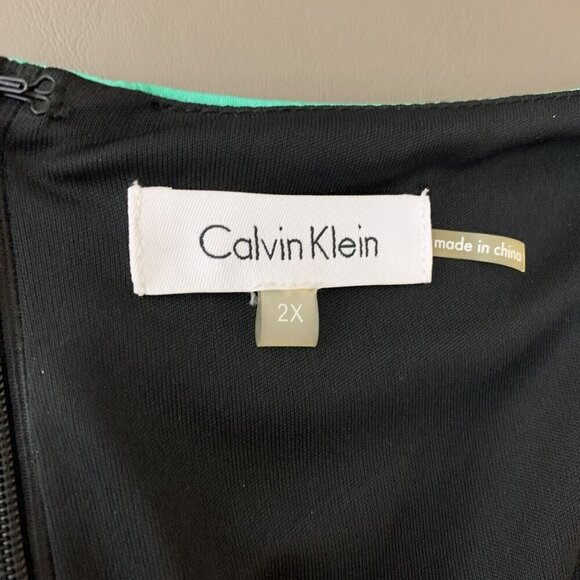 Calvin Klein Womens 2X Shift Dress Sleeveless Multicolor Office Career Corporate - Picture 2 of 16